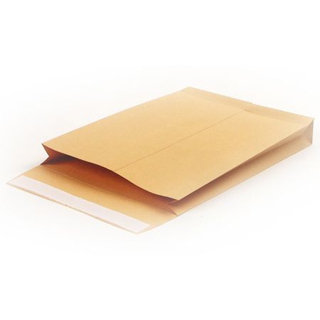 Почтовый пакет крафтовый с донным и боковым расширением, B4, стрип, 130 г/м²