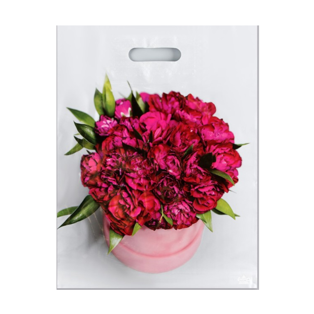 Пакет полиэтиленовый «Букет пионов», ПВД, 31×40 см
