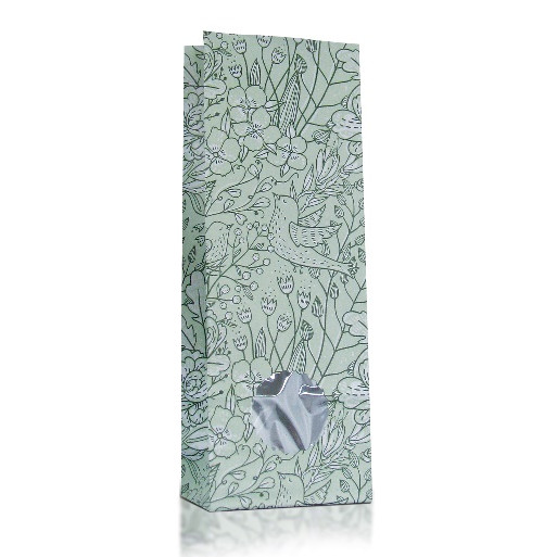 Пакет бумажный светло-зелёный с окном, с рисунком, 8×5×22 см