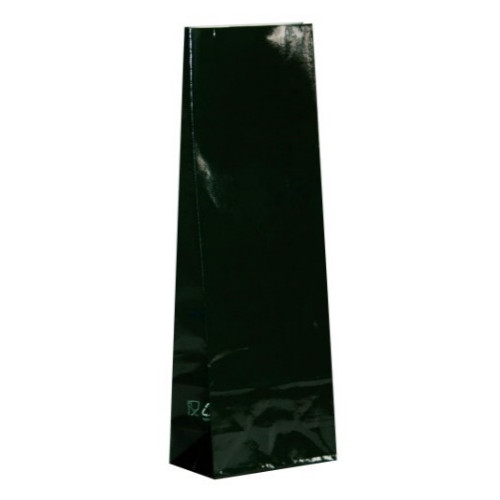 Бумажный пакет ламинированный под чай, кофе, тёмно-зелёный, 7×4×21 см