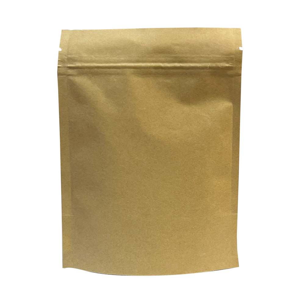 Дой-пак с замком zip-lock из гладкой крафт-бумаги, 10×15×3 cм