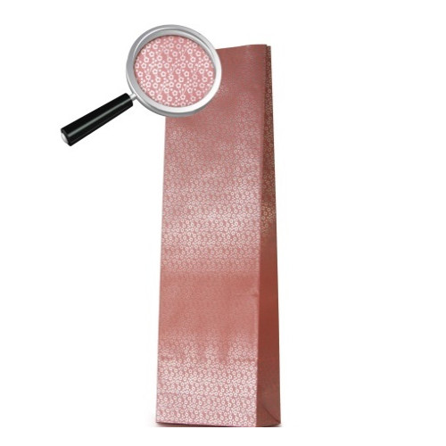 Пакет бумажный красный с рисунком «Сакура», ламинированный, 7×4×21 см