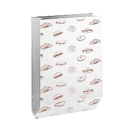 Пакет бумажный белый с окном, с рисунком «Выпечка», 14×9×26 см