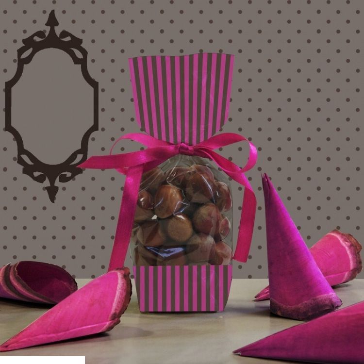 Пакет полипропиленовый с прямоугольным дном LUXURY CHOCO ROSE, 6×4×26 см, 35 мкм