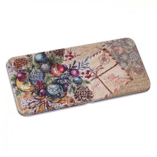 Коробка металлическая, с рисунком, 16×7×1 см