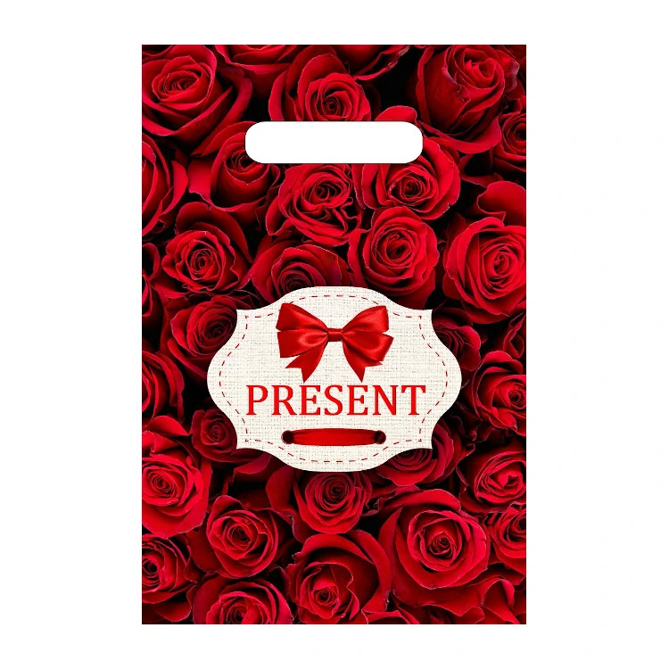 Пакет полиэтиленовый «Презент бордо», ПВД, 20×30 см