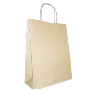 Пакет из крафт бумаги с кручёными ручками 32×18×32 см