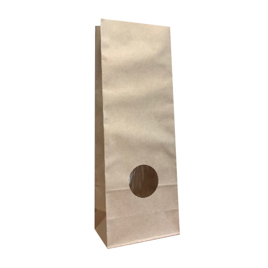 Крафт-пакет с круглым окном 12×8×34 см