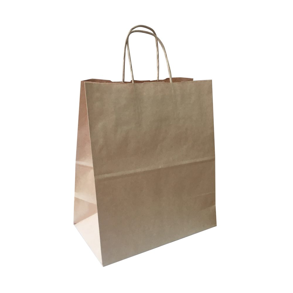 Крафт-пакет с кручёными ручками 24×14×28 см