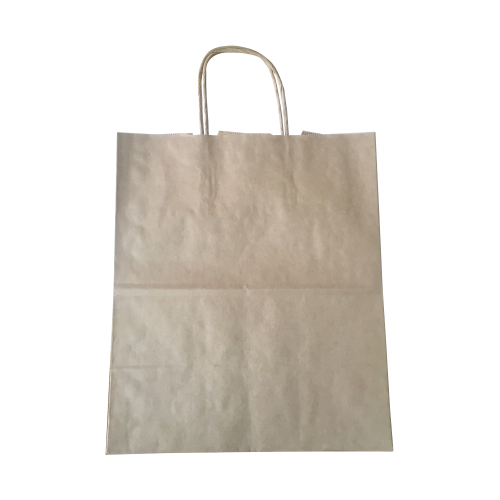 Крафт-пакет с кручёными ручками 24×14×28 см