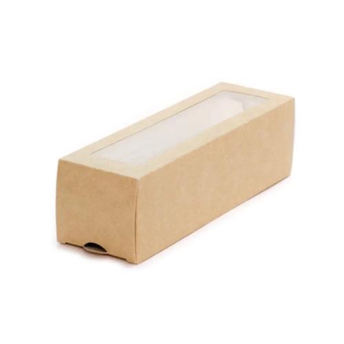 Пенал картонный для макарони, крафт, с окном, 18×5×5 см