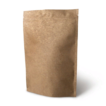 Дой-пак с замком zip-lock из гладкой крафт-бумаги, 24×33×4 cм