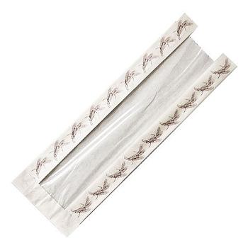 Пакет бумажный белый с окном, с рисунком «Колоски», 10×5×63 см