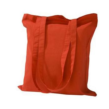 Сумка из хлопка на длинных лямках, красная, 36×42 см