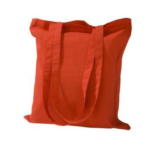 Сумка из хлопка на длинных лямках, красная, 36×42 см