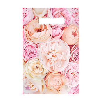 Пакет полиэтиленовый «Пионы для неё», ПВД, 20×30 см