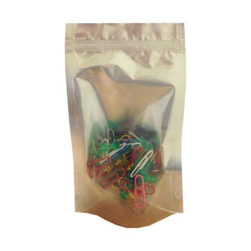 Дой-пак с замком zip-lock серебристый с прозрачной стороной, 15×24×4 cм