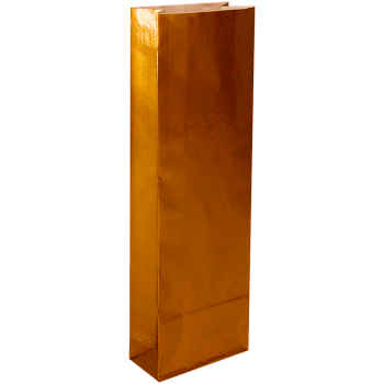 Пакет бумажный бронзовый, ламинированный, 5×3×17 см