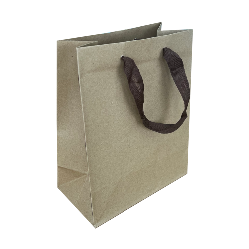 Крафт-пакет с ленточными ручками 18×10×23 см