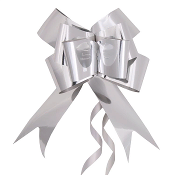 Бант самозатягивающийся, серебристый