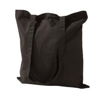 Сумка из хлопка на длинных лямках, черная, 36×42 см