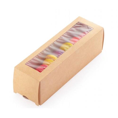 Пенал картонный для макарони, крафт, с окном, 18×5×5 см