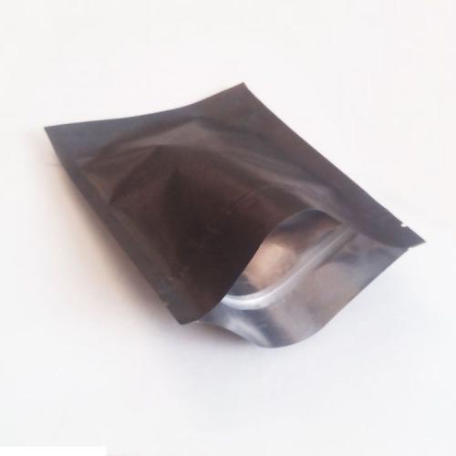 Пакет дой-пак бумажный чёрный, 12×18×3 cм