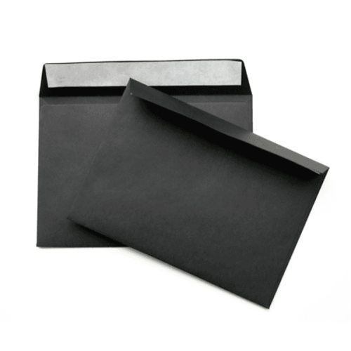 Чёрный конверт С6, стрип, 110 г/м²