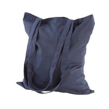 Сумка из хлопка на длинных лямках, синяя, 36×42 см