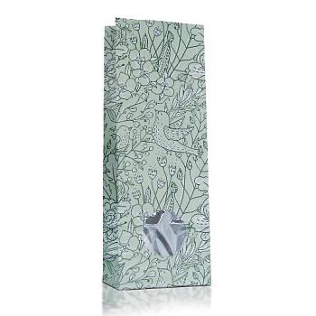 Пакет бумажный светло-зелёный с окном, с рисунком, 8×5×22 см