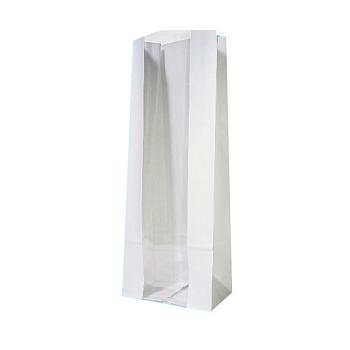 Белый бумажный пакет с окном 9×6×26 см