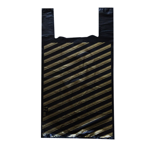 Пакет-майка «Полоса», черный, ПНД, 36×67 см