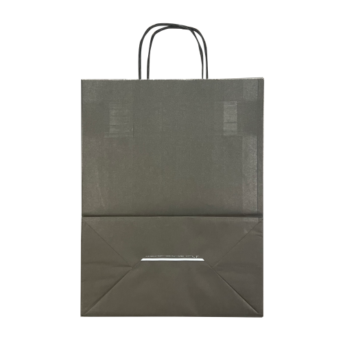 Крафт-пакет чёрный с кручёными ручками 26×15×35 см