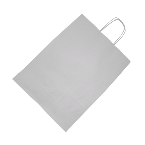 Крафт-пакет белый с кручёными ручками 32×18×32 см