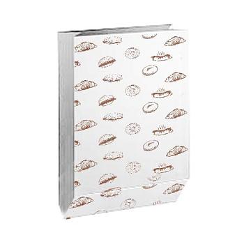 Пакет бумажный белый с окном, с рисунком «Выпечка», 14×9×26 см