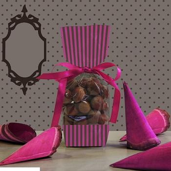 Пакет полипропиленовый с прямоугольным дном LUXURY CHOCO ROSE, 6×4×26 см, 35 мкм