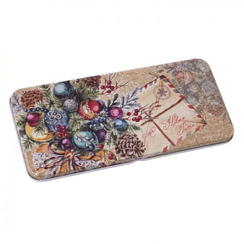 Коробка металлическая, с рисунком, 16×7×1 см