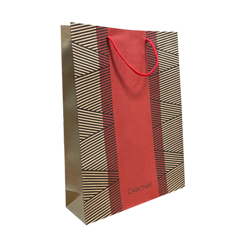 Крафт-пакет подарочный с ручками, MIX цветное ассорти, 31×10×41 см