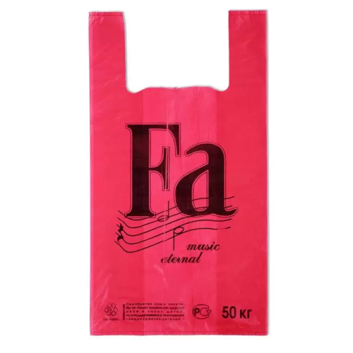 Пакет-майка «Fa», красный, ПНД, 30×57 см