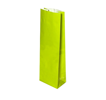 Пакет бумажный салатовый, ламинированный, 5×3×17 см