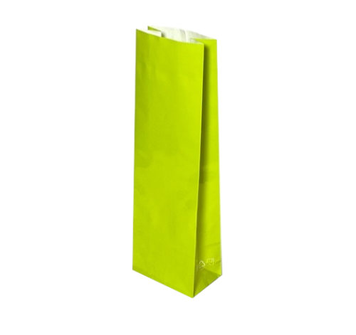 Пакет бумажный салатовый, ламинированный, 5×3×17 см