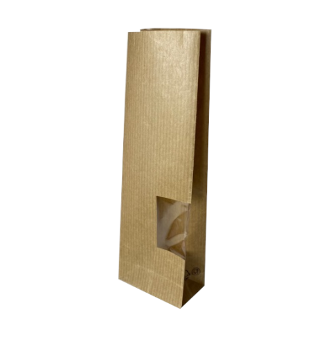 Крафт-пакет с прямоугольным окошком 5×3×17 см