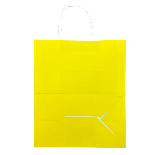 Крафт-пакет жёлтый с кручёными ручками 24×14×28 см