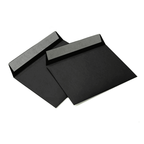 Чёрный конверт С6, стрип, 110 г/м²