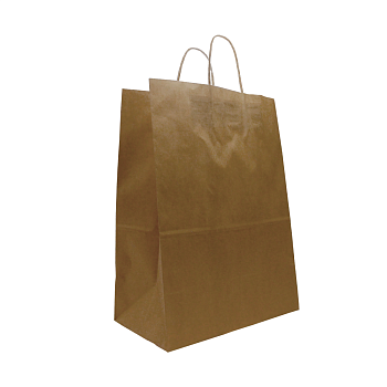 Крафт-пакет с кручёными ручками 26×15×35 см