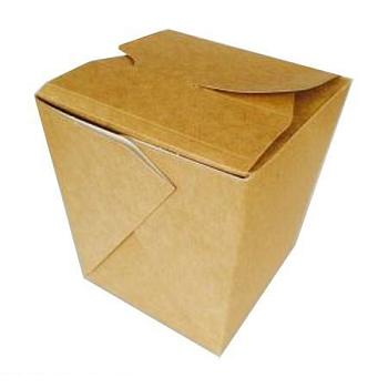 Коробка картонная под китайскую лапшу склеенная, крафт, 10×10×10 см