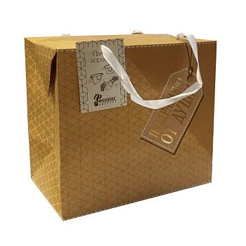 Коробка картонная, с ручками, с рисунком «Поздравляю от души», 20×22×13 см