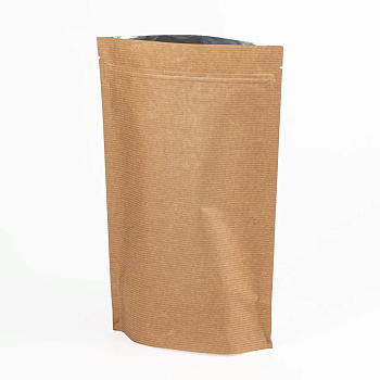 Дой-пак с замком zip-lock из крафт-бумаги (полоска), 17×27×4 cм