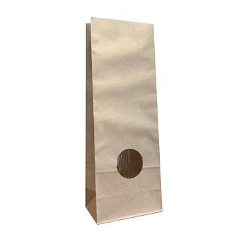 Крафт-пакет с круглым окном 12×8×34 см