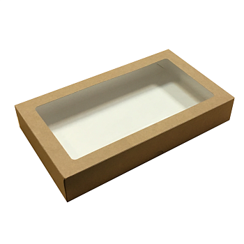 Коробка-контейнер картонная с окном, 15×26×4 см